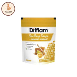Kẹo Ngậm Ho Difflam Soothing Drops + Immune Support Honey & Lemon 20 Viên