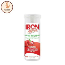 Viên Nhai Bổ Sung Sắt Iron Melts Vị Dâu - Hộp 50 Viên