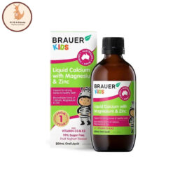 Bổ Sung Canxi, Magie & Kẽm Cho Bé Brauer Kids Liquid Calcium with Magnesium & Zinc 200ml